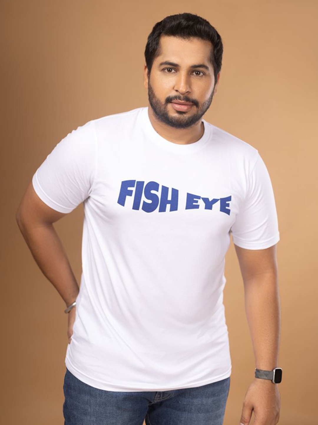 

Sizeupp Men Plus Size Typography Printed Round Neck Cotton T-shirt, White