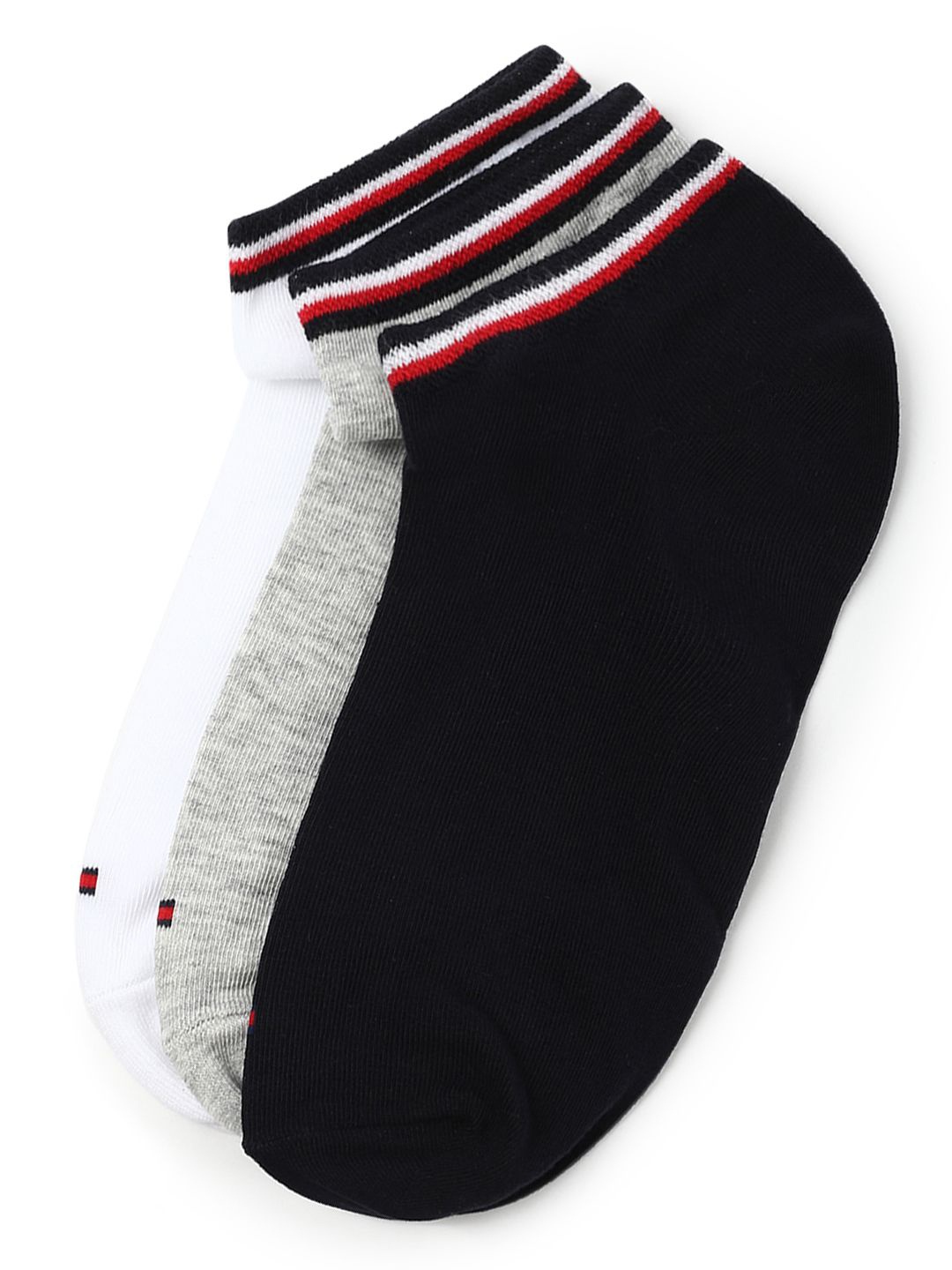 

Tommy Hilfiger Men Pack Of 3 Ankle-Length Socks, Grey