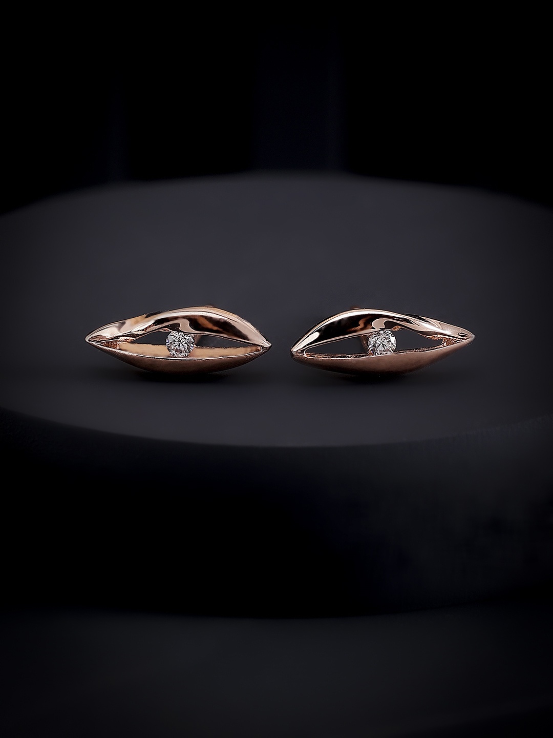 

DIAVO Eye of Glamour 925 Sterling Silver Rose Gold-Plated Contemporary Studs