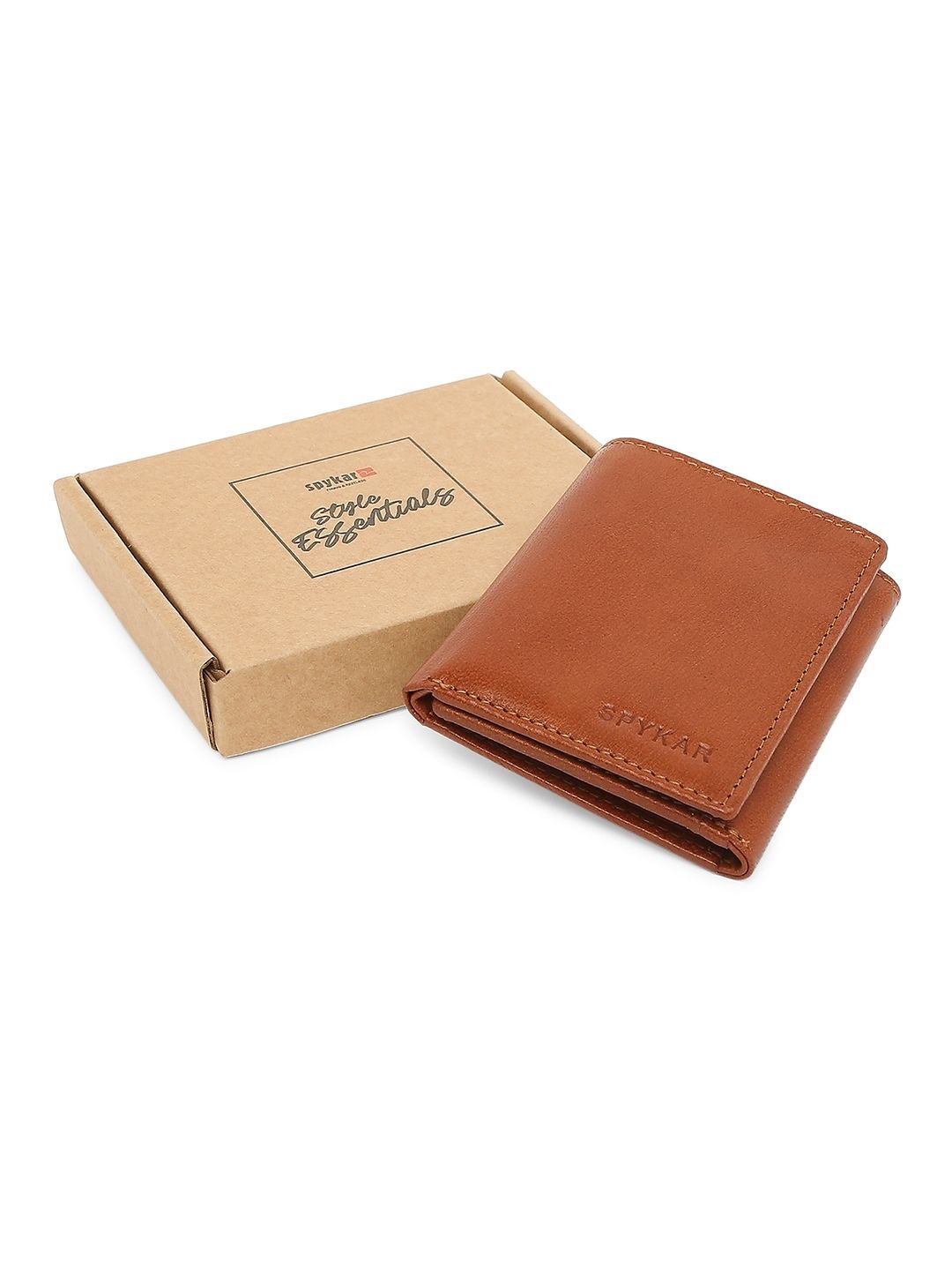 

SPYKAR Men PU Three Fold Wallet, Tan