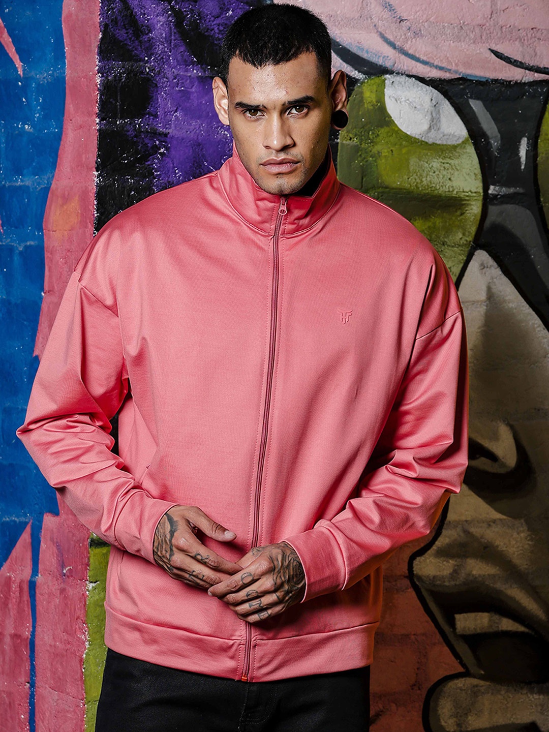 

TOMHIDDLE Men Solid Biker Jacket, Pink