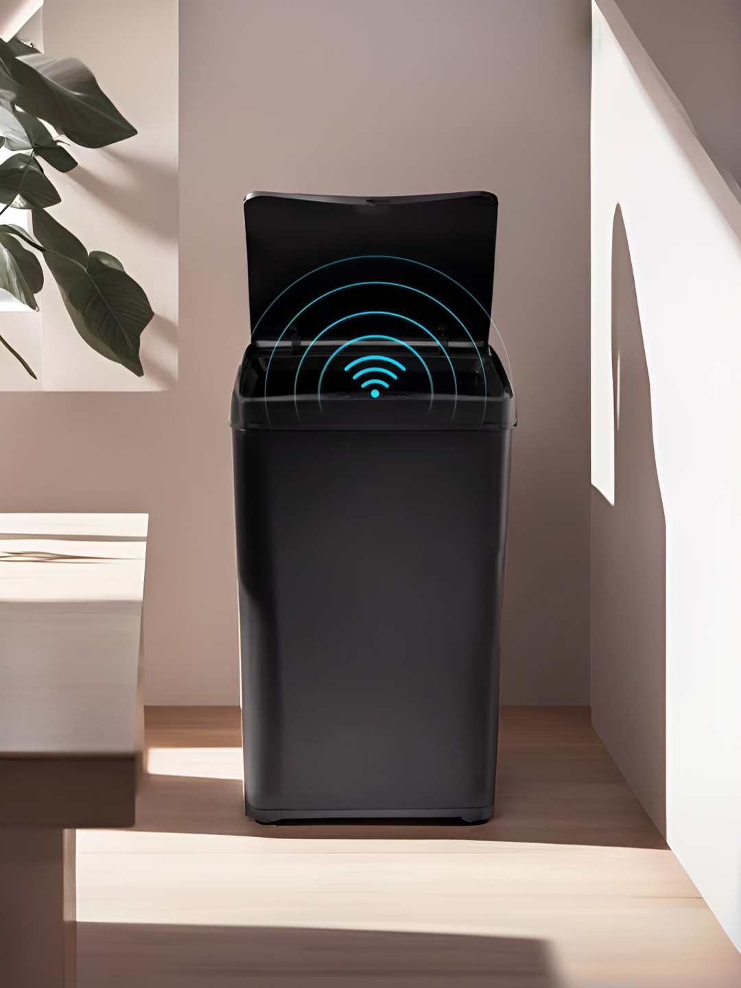 

The Better Home Fumato Black Stainless Steel Smart Sensor Dustbin With Lid 42L