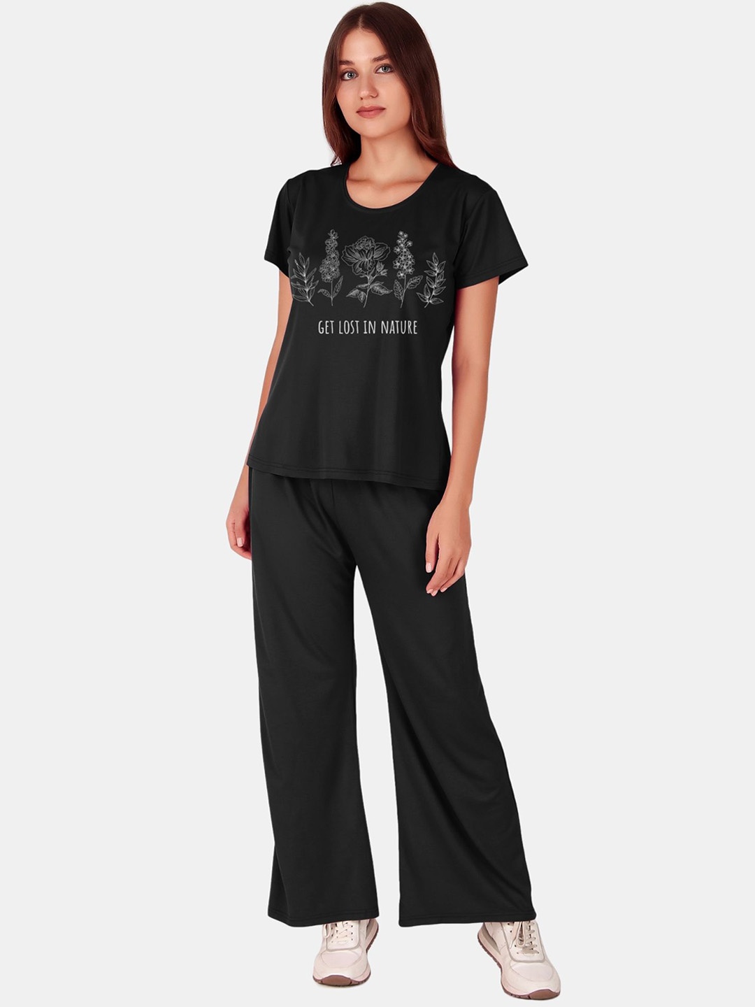 

Fasense T-Shirt & Trouser Coords Set, Black