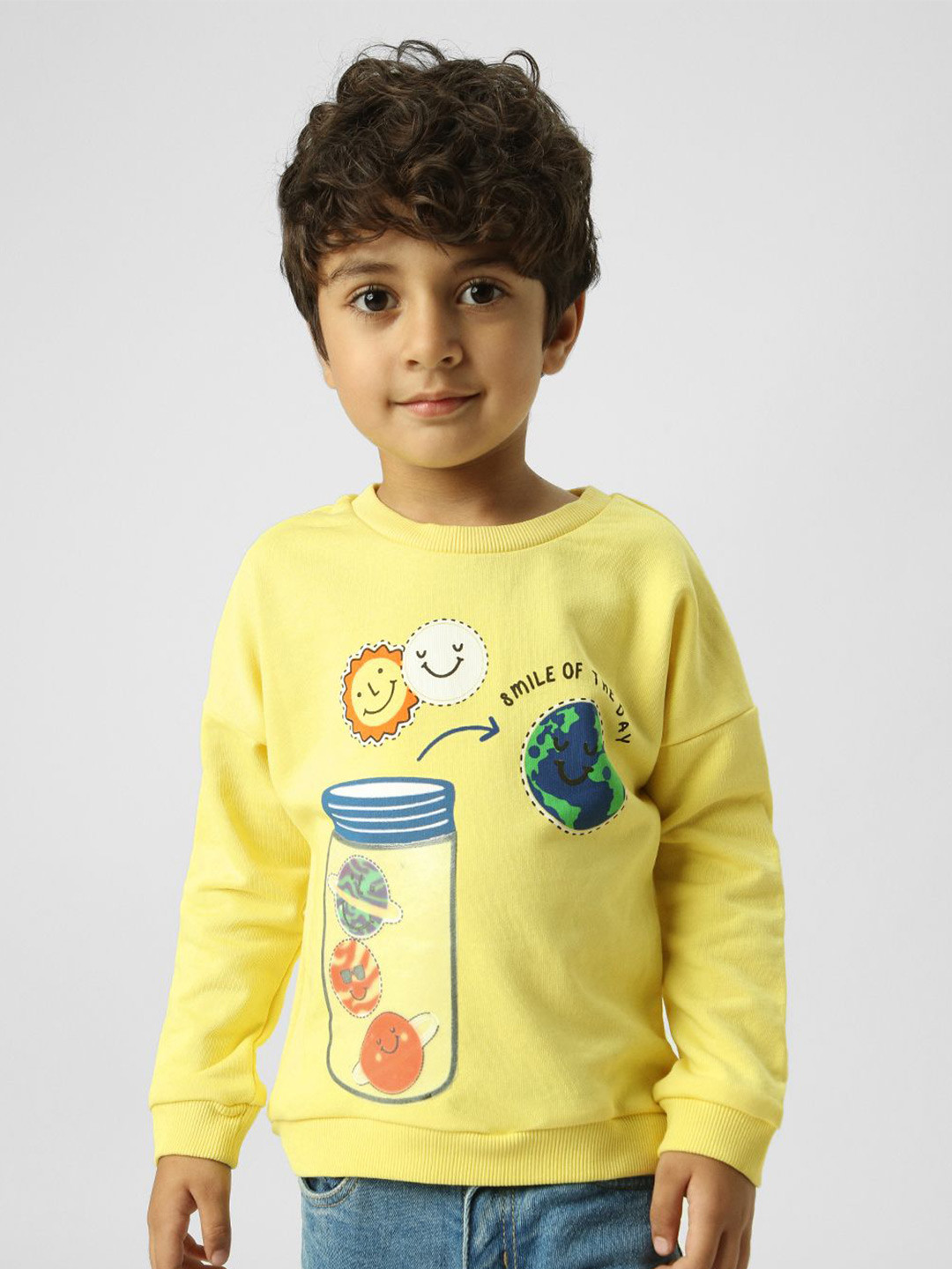 

Nauti Nati Boys Graphic Printed Pullover Sweatshirt, Yellow