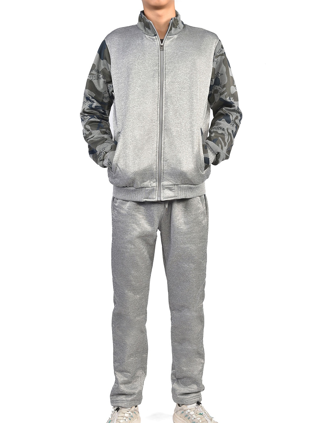 

StyleCast x Revolte Mock Collar Jacket with Trouser Tracksuits, Grey