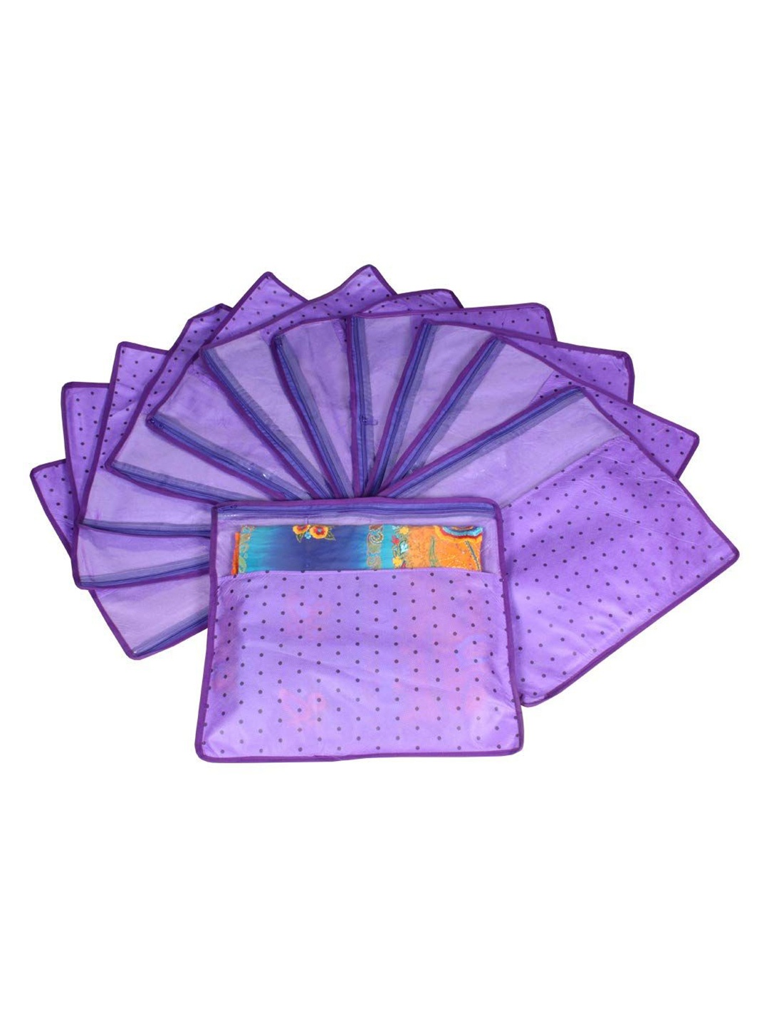 

prettykrafts Purple & Black 12 Pieces Printed Reusable Multi-Utility Organisers