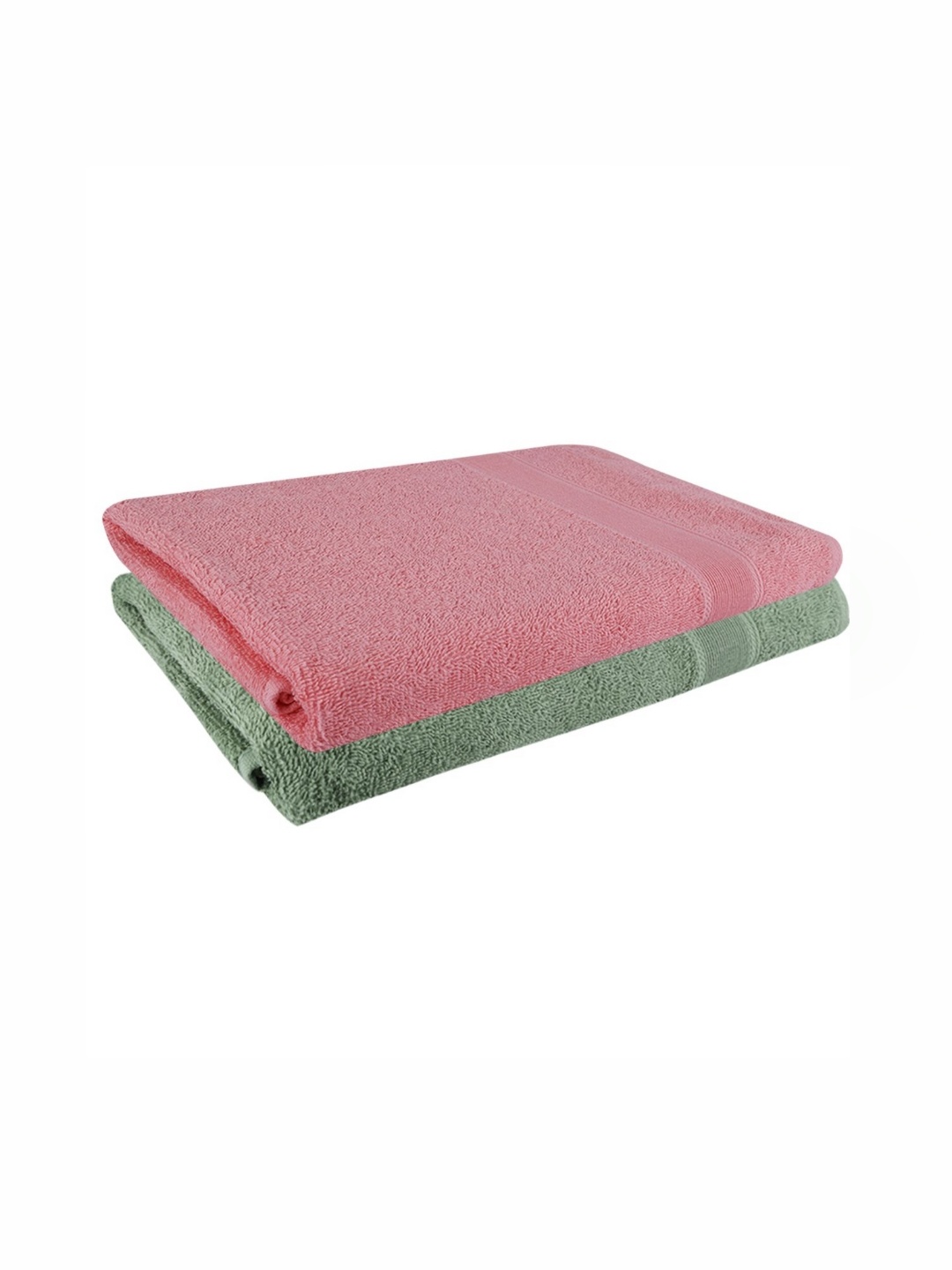 

Dollar Pink & Green 2 Pieces Cotton 400 GSM Bath Towels