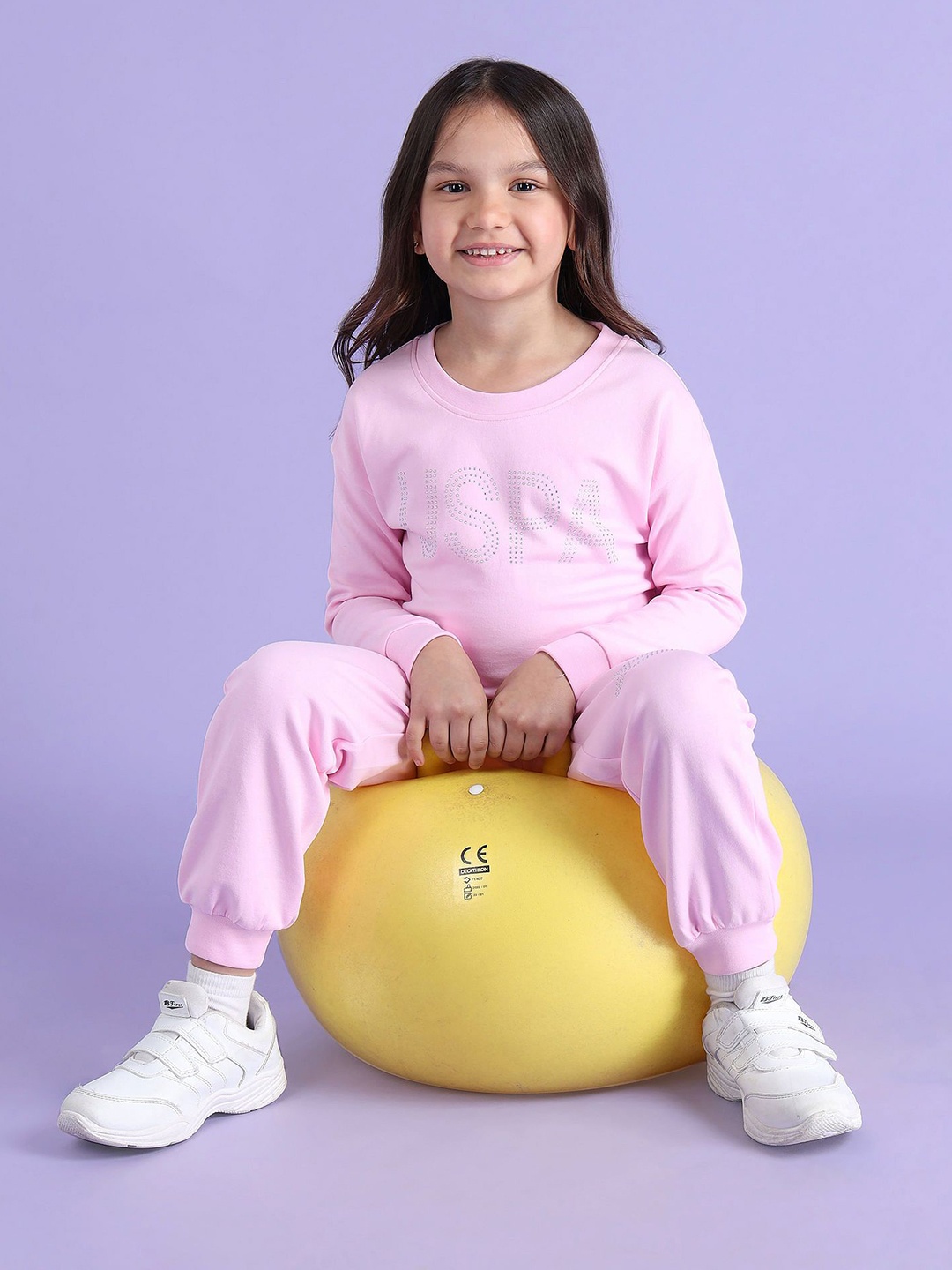 

U.S. Polo Assn. Kids Girls Printed Sweatshirt, Pink