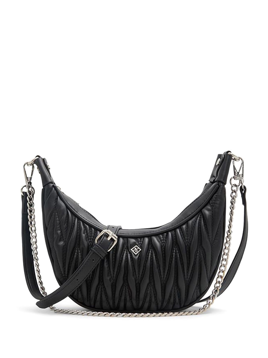 

Call It Spring Women PU Half Moon Sling Bag, Black