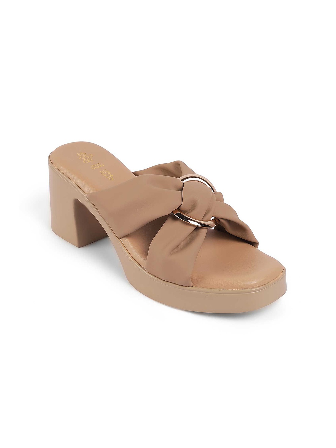 

Tresmode Leather Block Heel Sandals, Tan