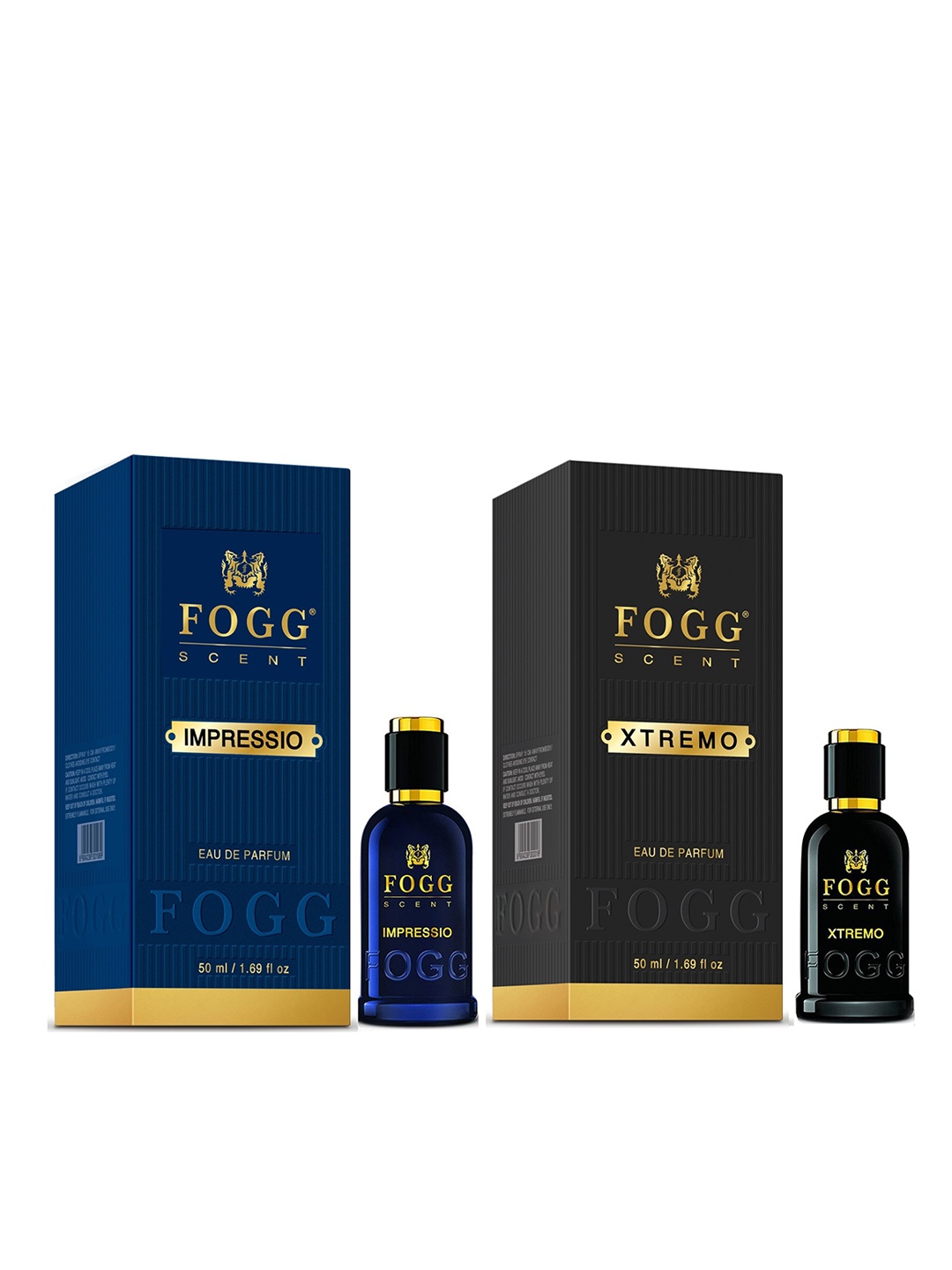 

Fogg Men Set Of 2 Scent Impressio & Xtremo Long-Lasting Eau De Parfum - 50ml Each, Blue