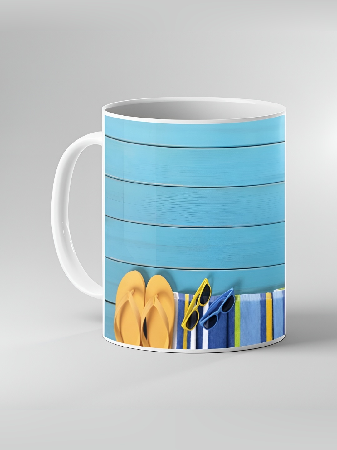 

Keviv White & Blue Abstract Printed Ceramic Glossy Mug 325 ml