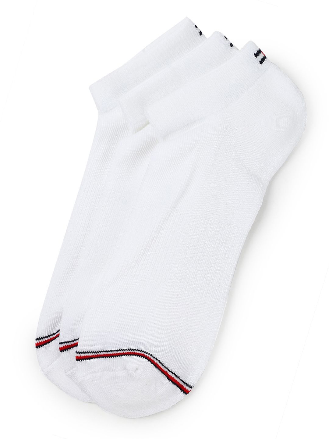 

Tommy Hilfiger Men Pack Of 3 Striped Ankle-Length Socks, White