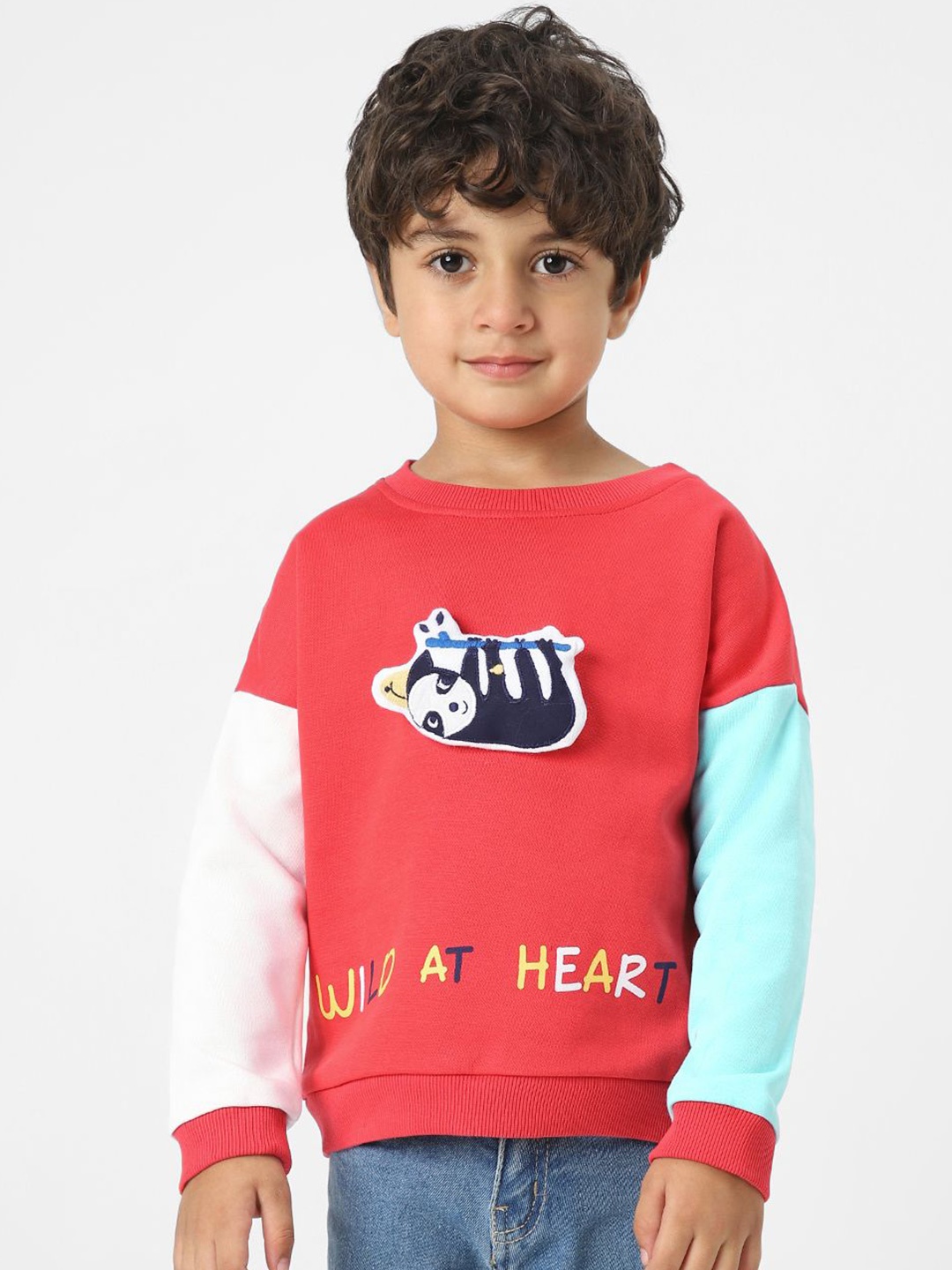 

Nauti Nati Boys Interactive & Playful Animal-Themed Applique Sweatshirt, Red