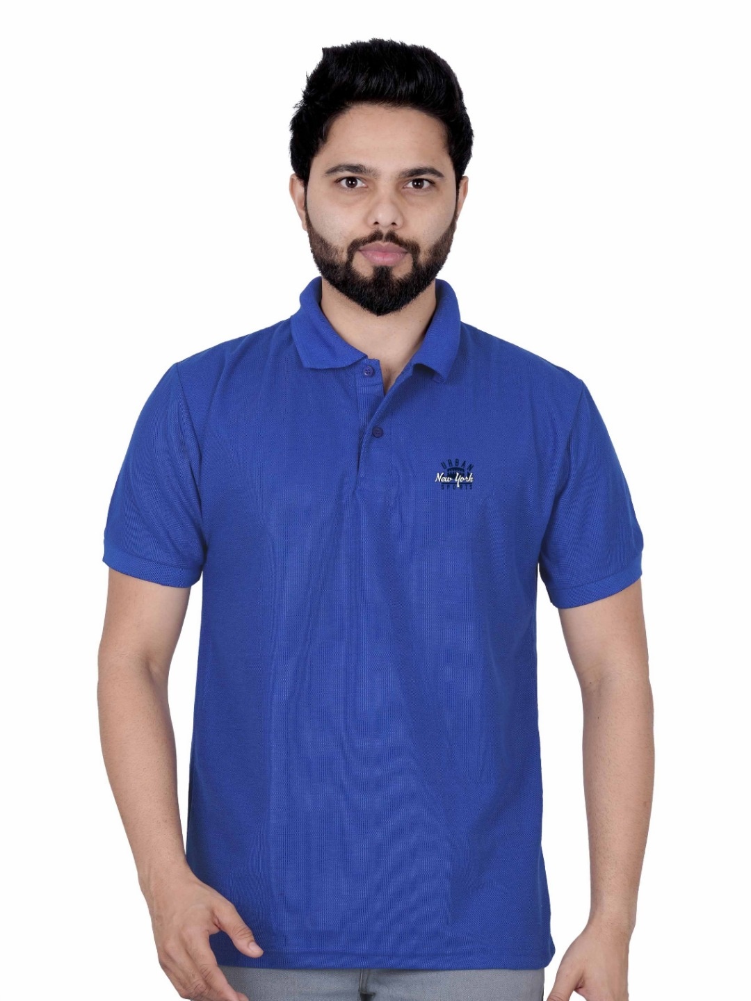 

LA MILANO Men Polo Collar Slim Fit T-shirt, Blue