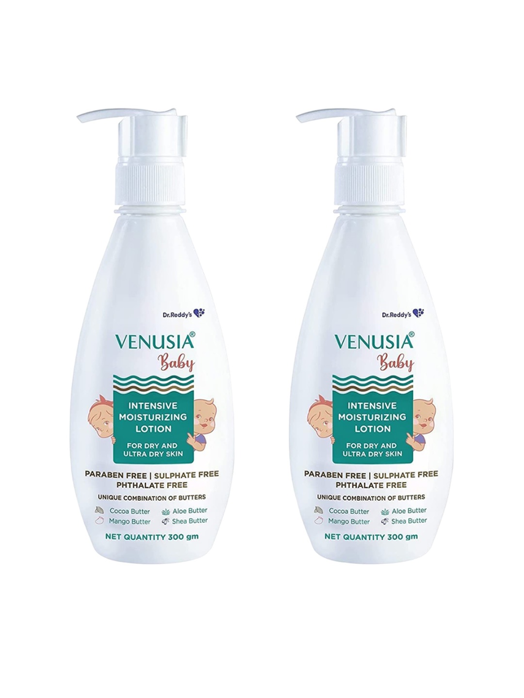 

Venusia Set Of 2 Baby Intensive Moisturizing Lotion- 300 ml Each, White