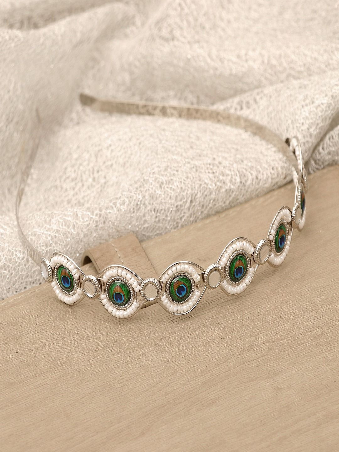 

UNIVERSITY TRENDZ Women Beaded Hairband, Silver