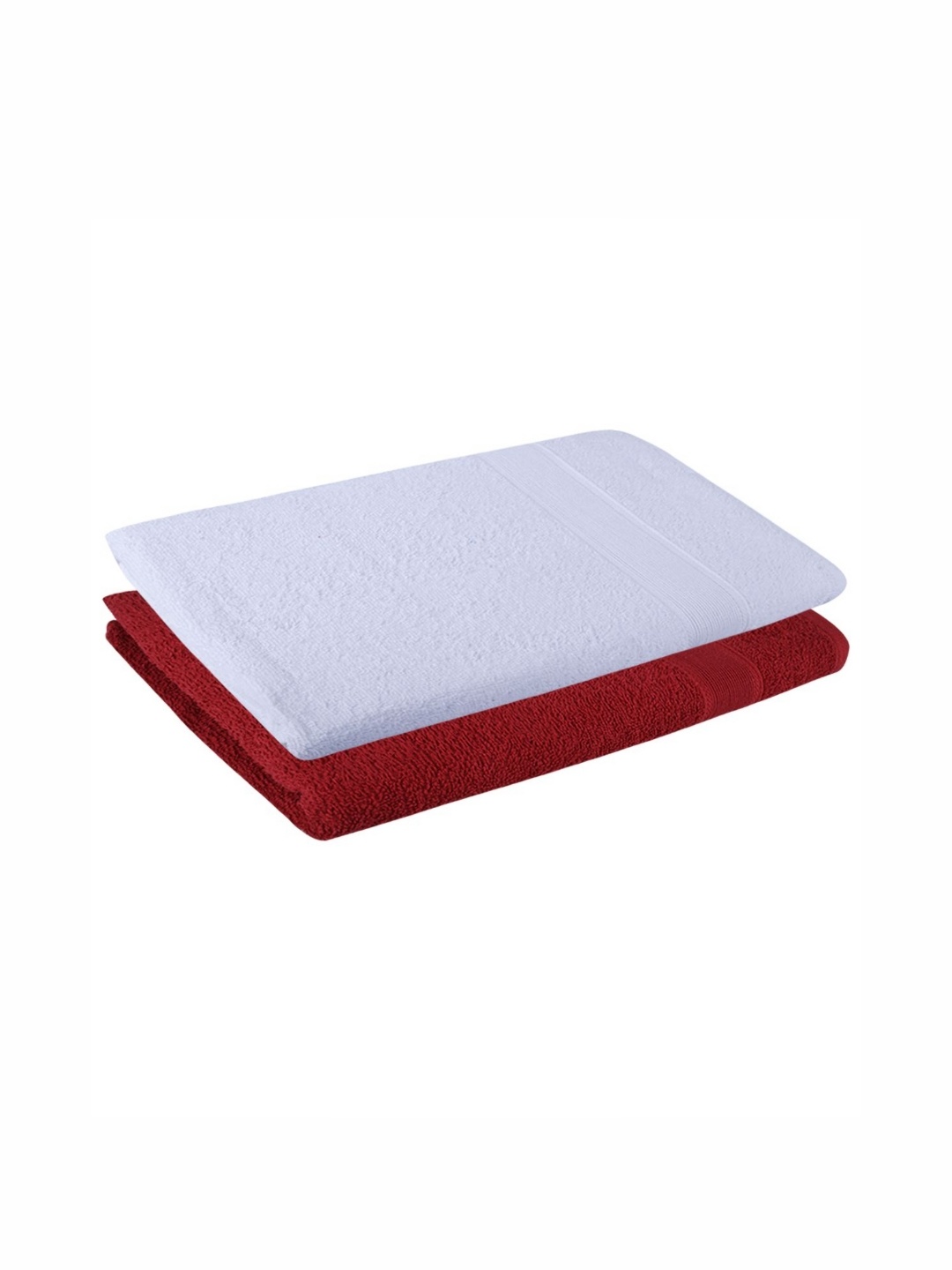 

Dollar White & Red 2 Pieces Cotton 400 GSM Bath Towel