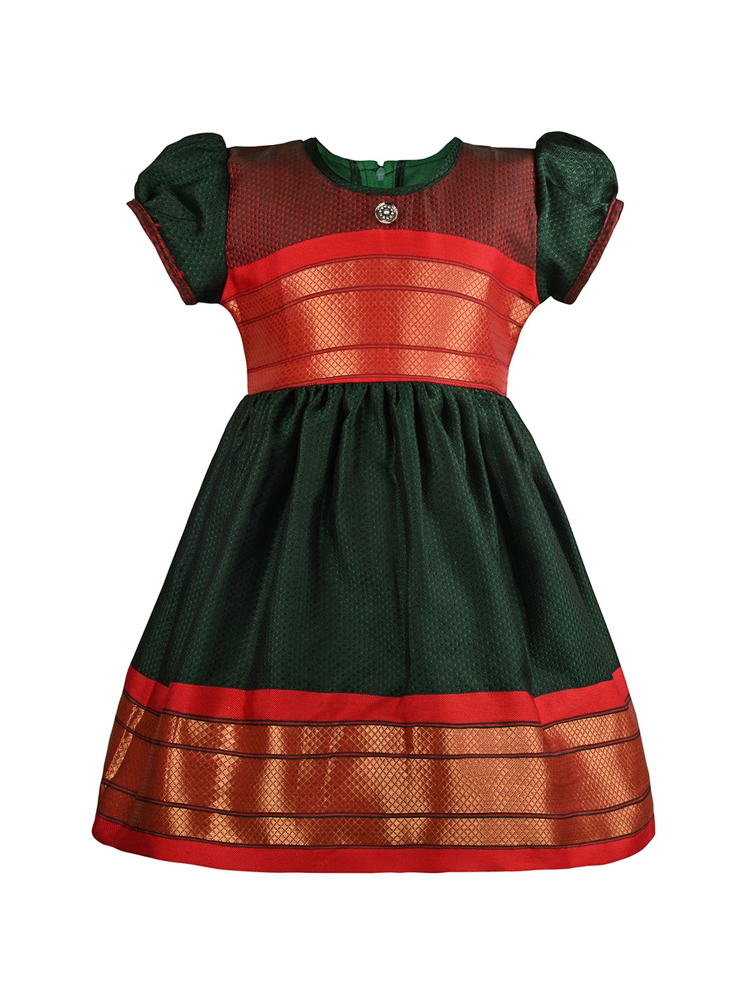 

Wish Karo Satin A- Line Dress, Green