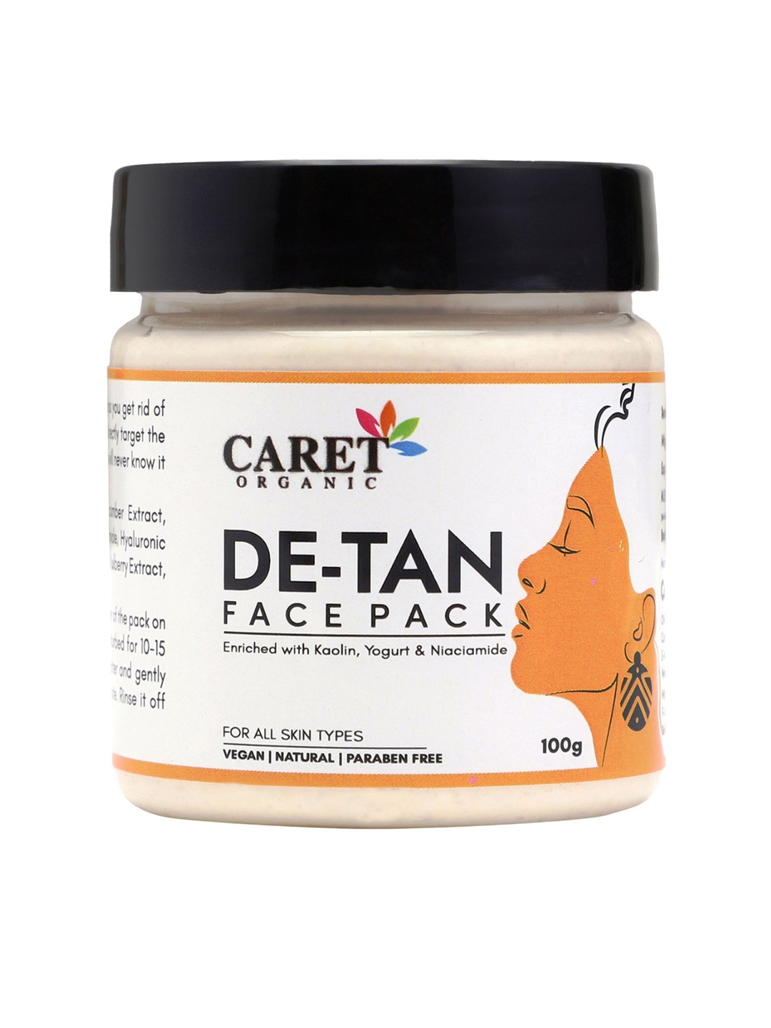 

CARET ORGANIC Reduce Tanning De-Tan Face Pack- 100 g, White