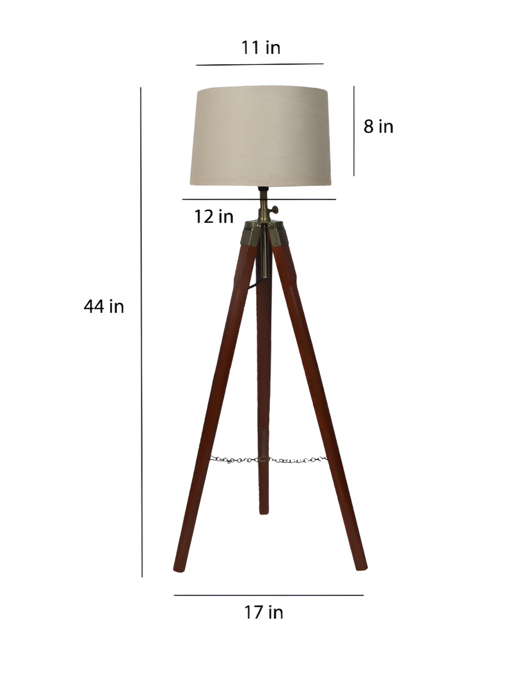 

pristine interiors Brown & Beige Wooden Tripod Floor Lamp