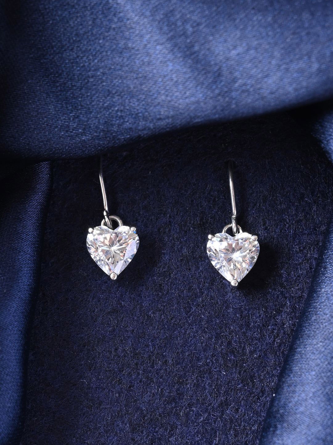 

Clara 925 Sterling Silver Rhodium-Plated Cubic Zirconia Contemporary Drop Earrings