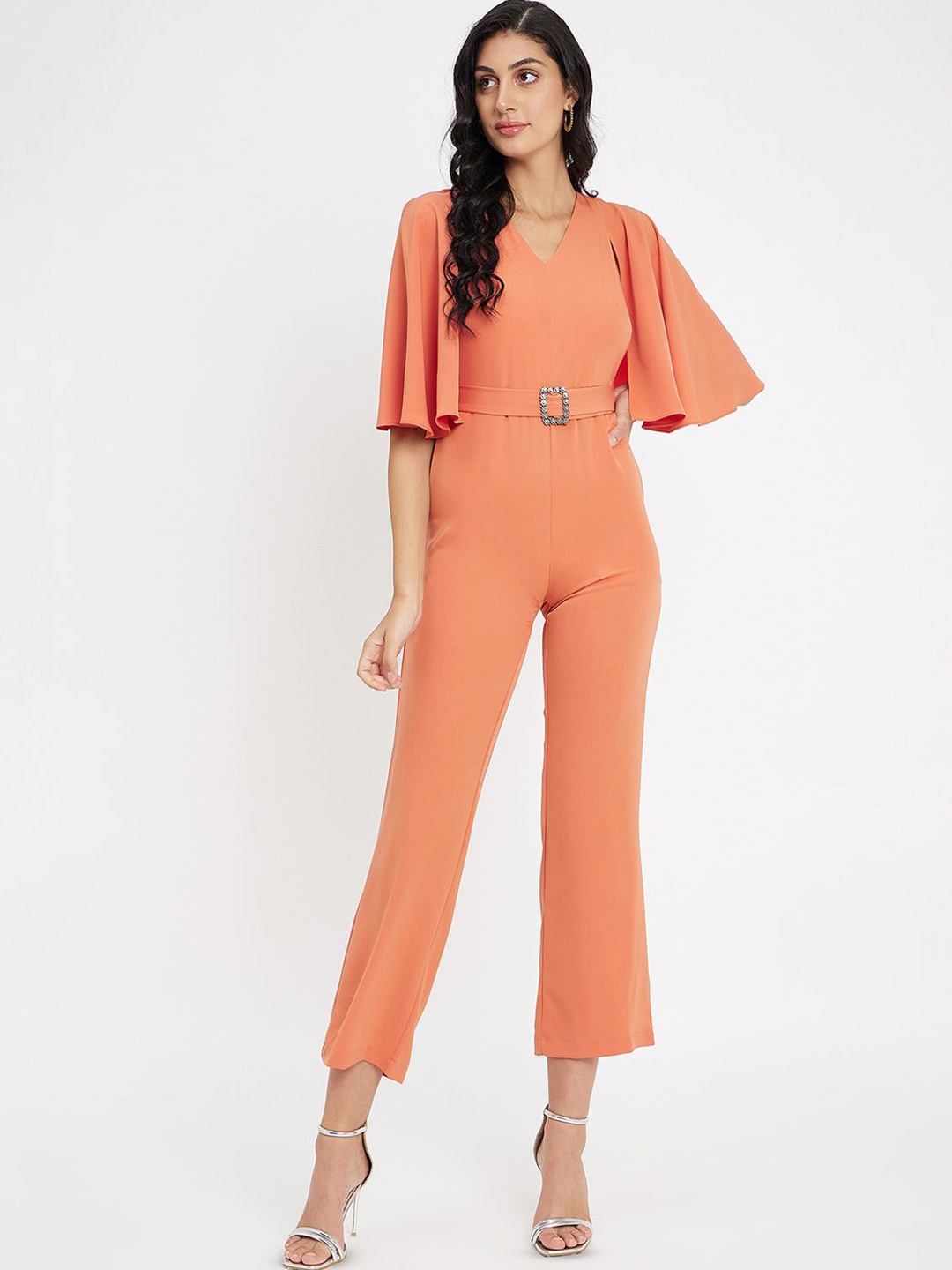 

Madame Women Solid Basic Jumpsuit, Orange