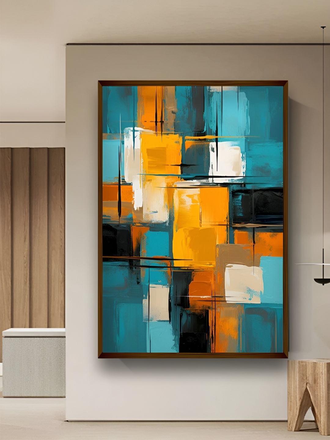 

Artsense Yellow & Blue Canvas Abstract Wall Paintings