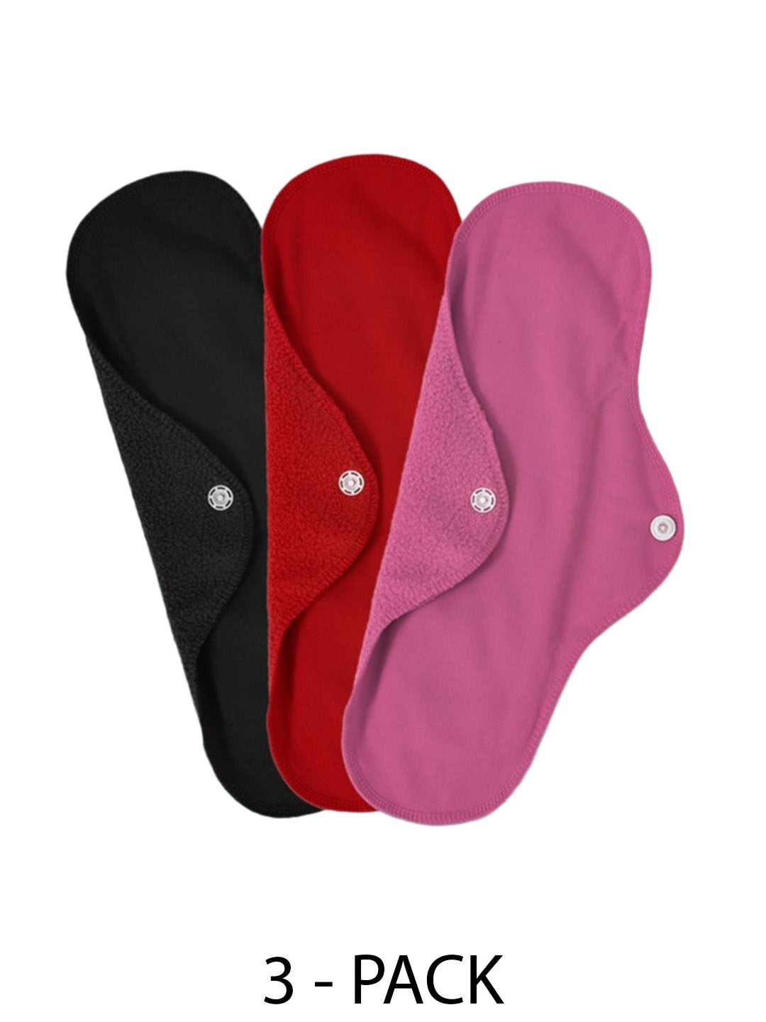 

CareDone 3Pcs Washable and Reusable Leakproof Sanitary Cloth Pads, Multi