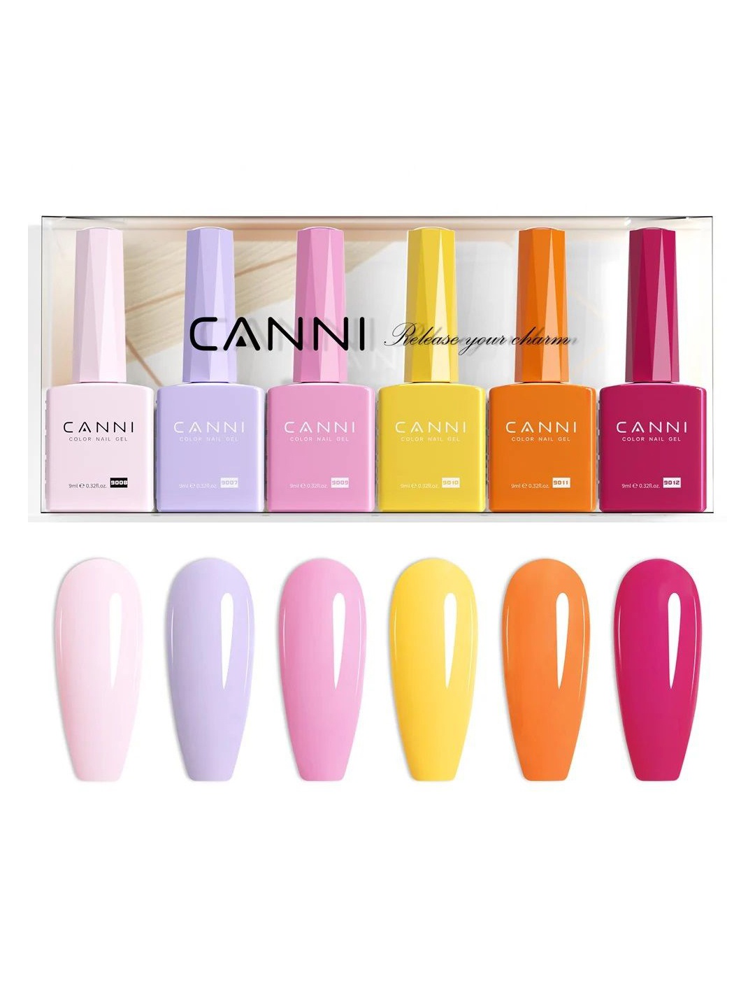 

CANNI Set Of 6 Color Nail Gel Polish- 9 ml Each- Shade-2328, Peach