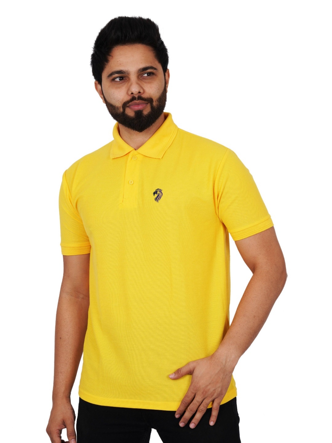 

LA MILANO Men Polo Collar Slim Fit T-shirt, Yellow
