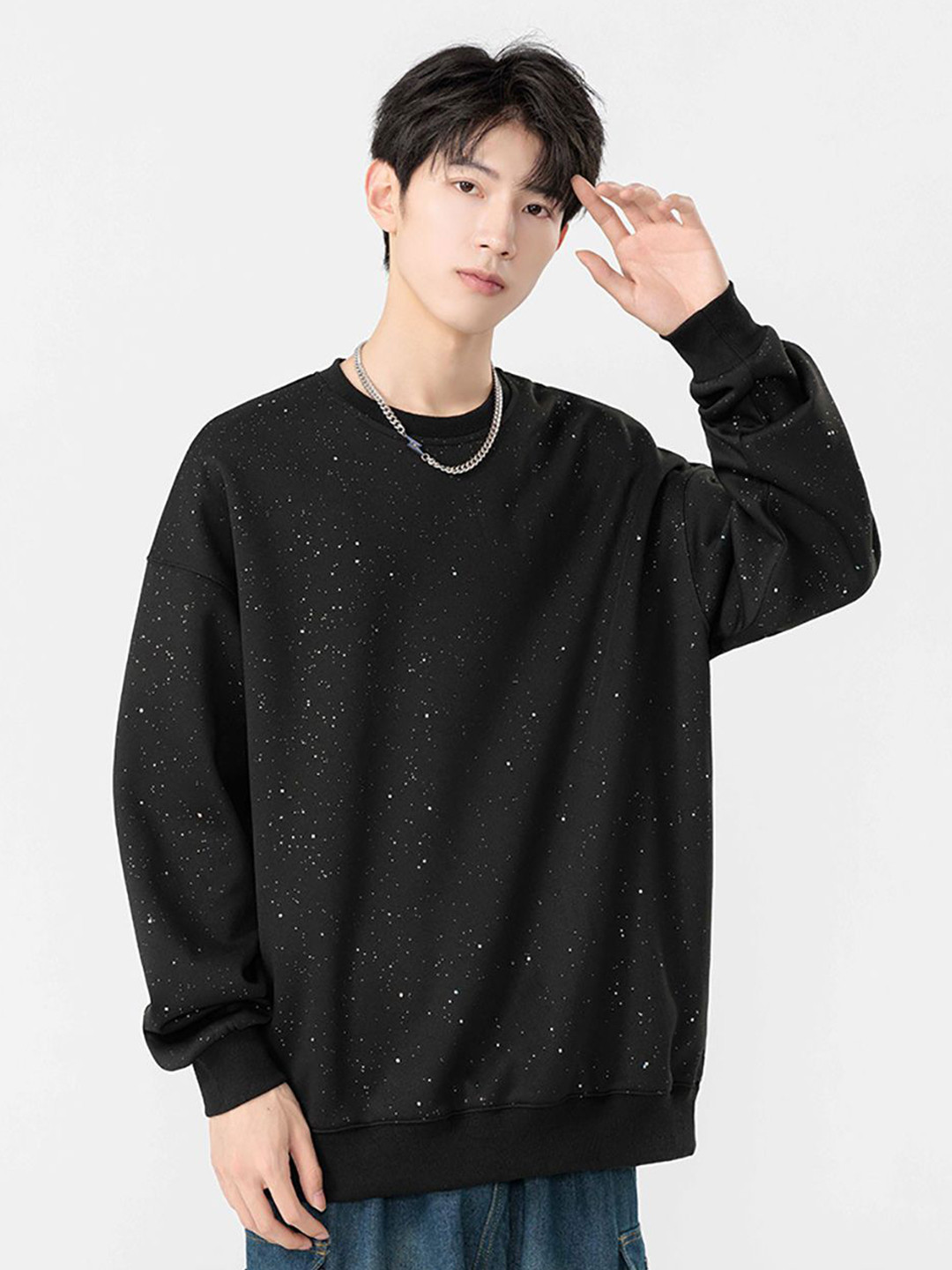 

StyleCast x Revolte Men Round Neck Long Sleeves Sweatshirt, Black