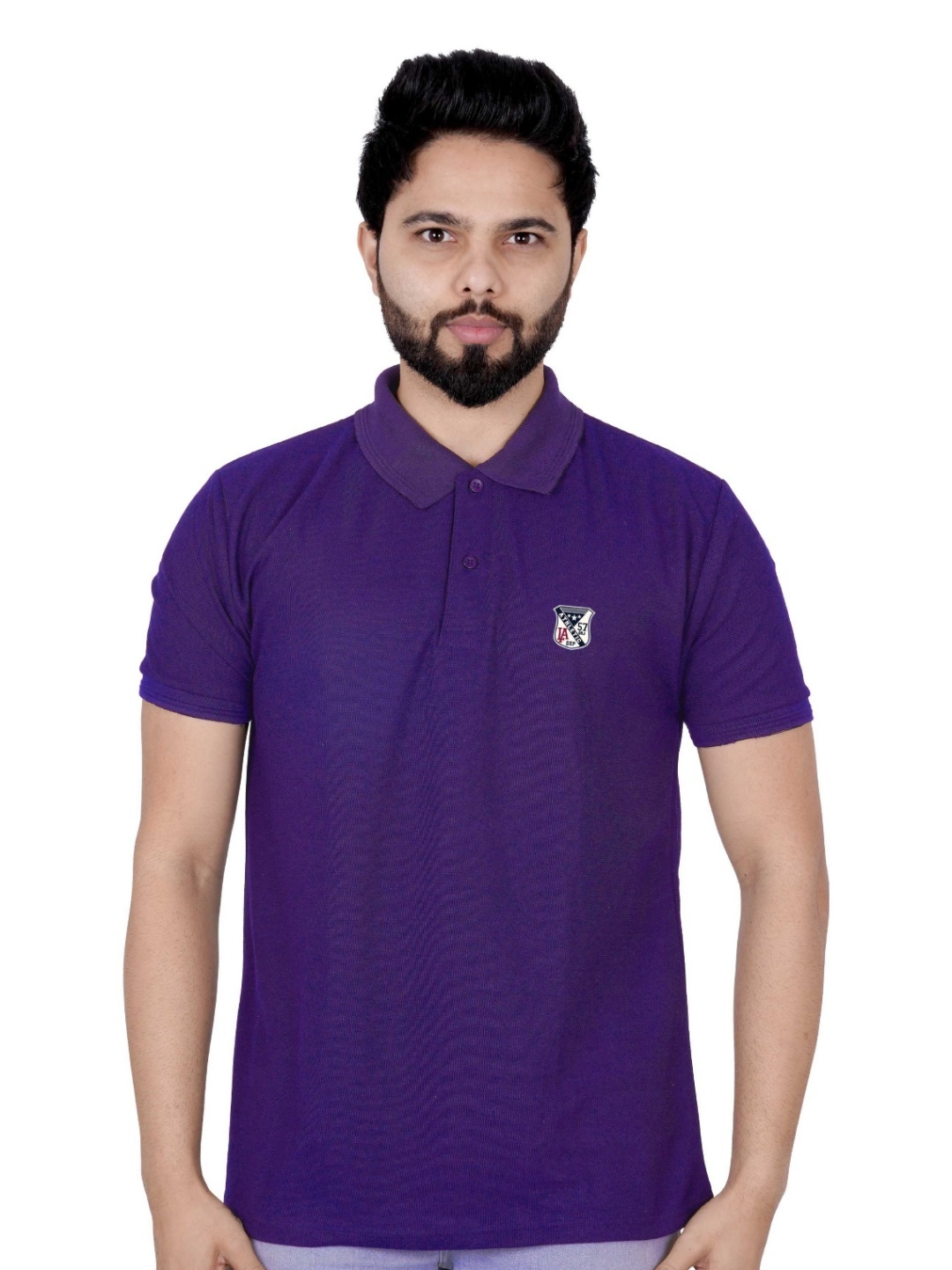 

LA MILANO Men Polo Collar Slim Fit T-shirt, Purple