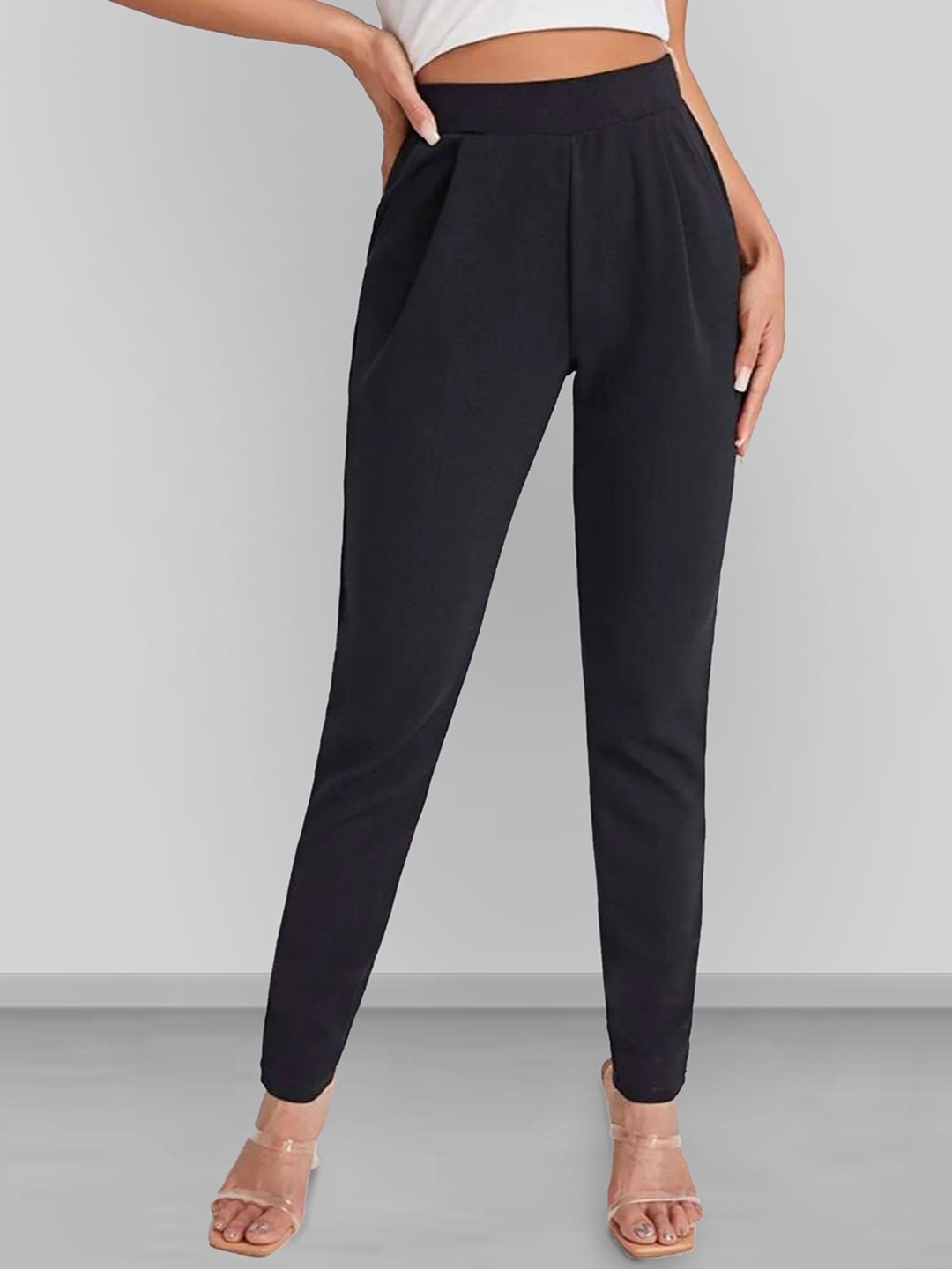 

Dream Beauty Fashion Women Easy Wash Pleated Trousers, Black
