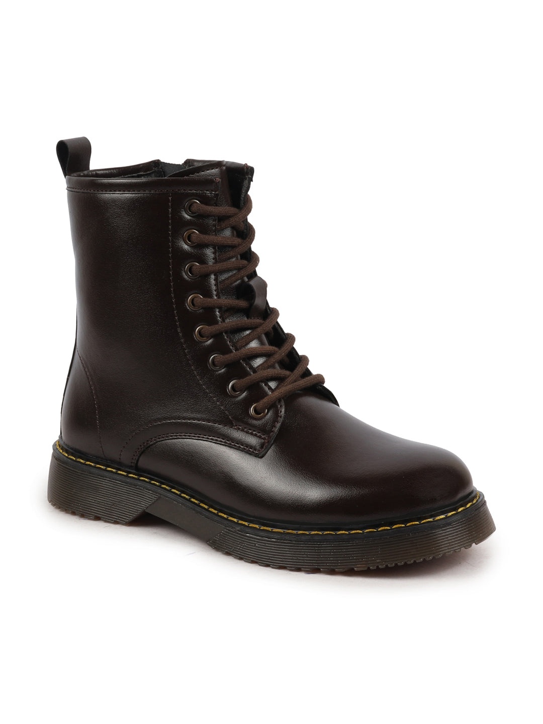 

FAUSTO Women High Top Lace Up Regular Boots, Brown