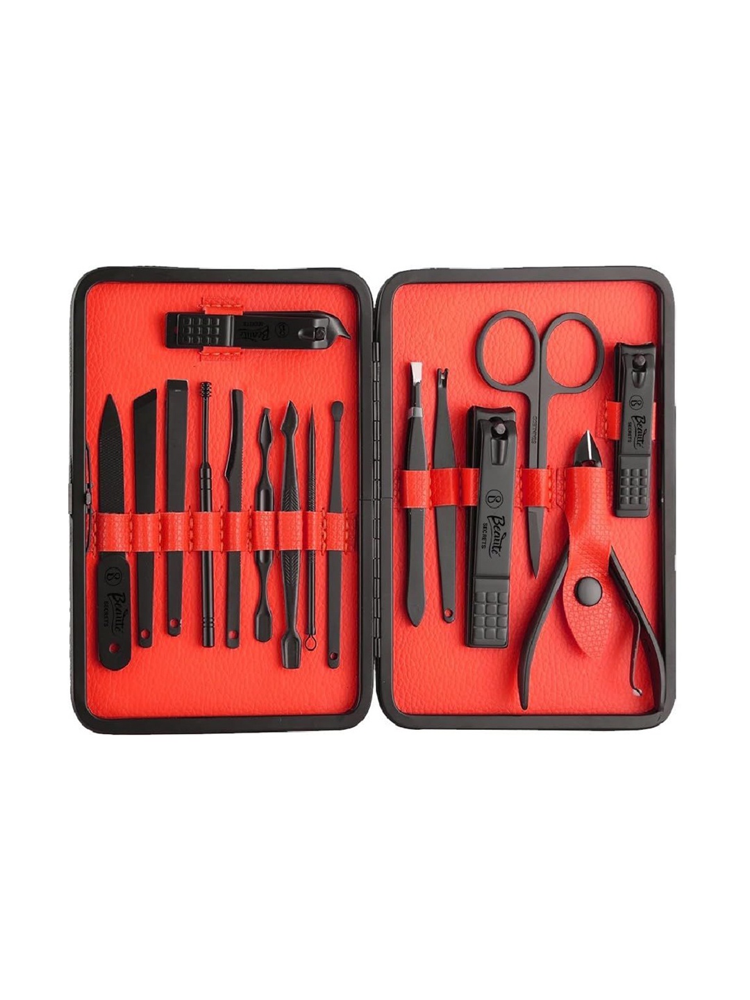 

Beaute Secrets Nail Clippers Stainless Steel Manicure Set, Red