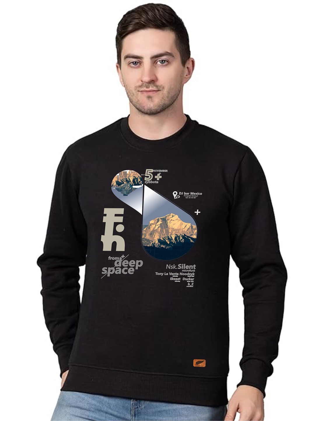 

Polo Plus Men Printed Sweatshirt, Black