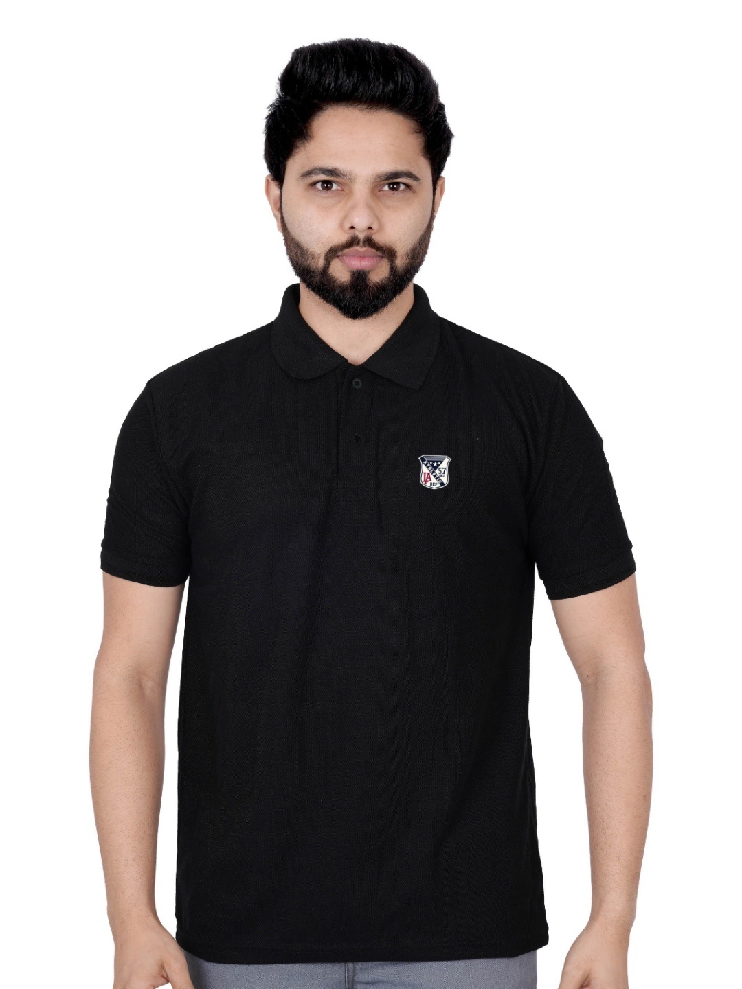 

LA MILANO Men Polo Collar Slim Fit T-shirt, Black