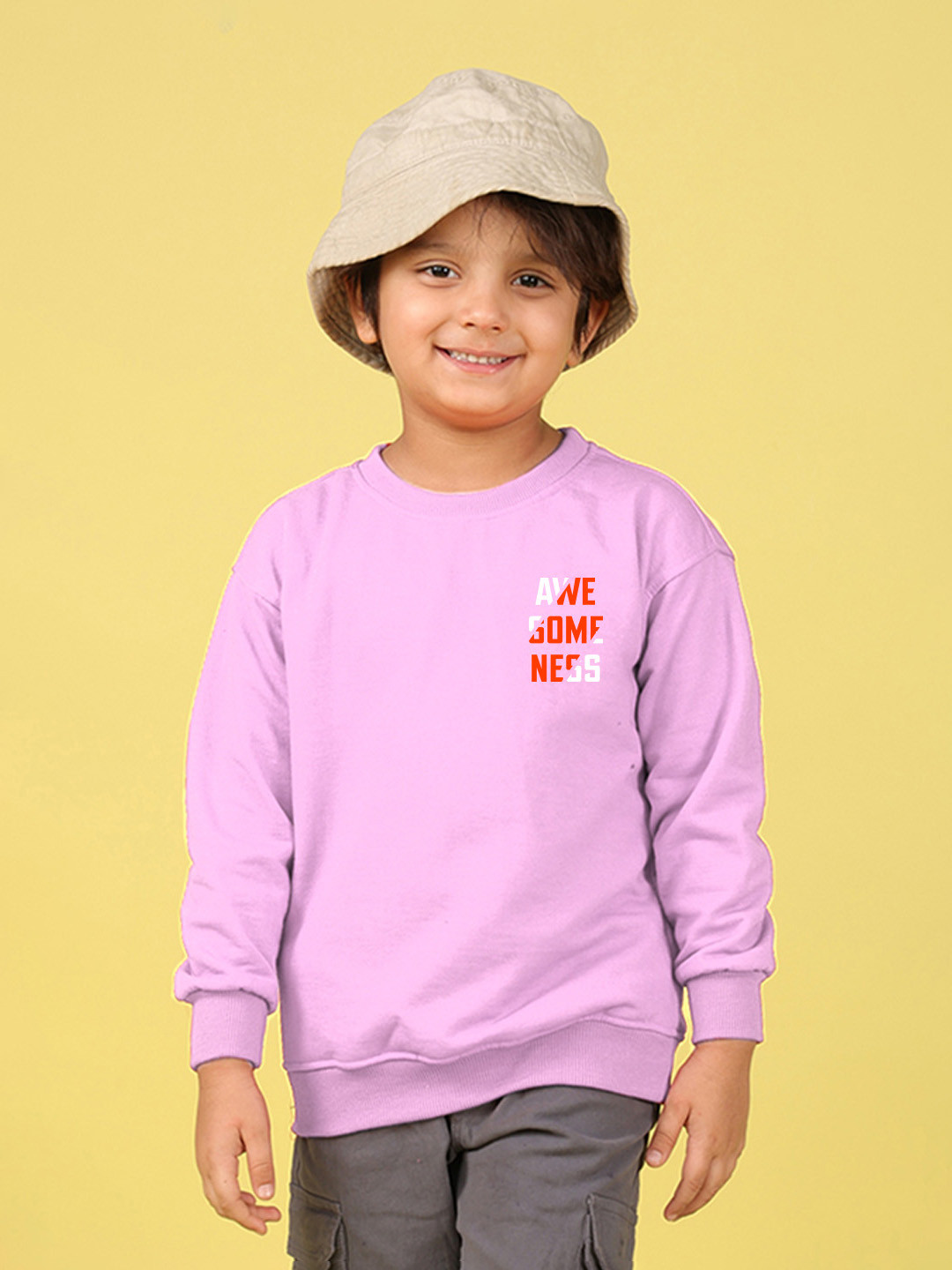 

NUSYL Boys Printed Oversized Sweatshirt, Purple