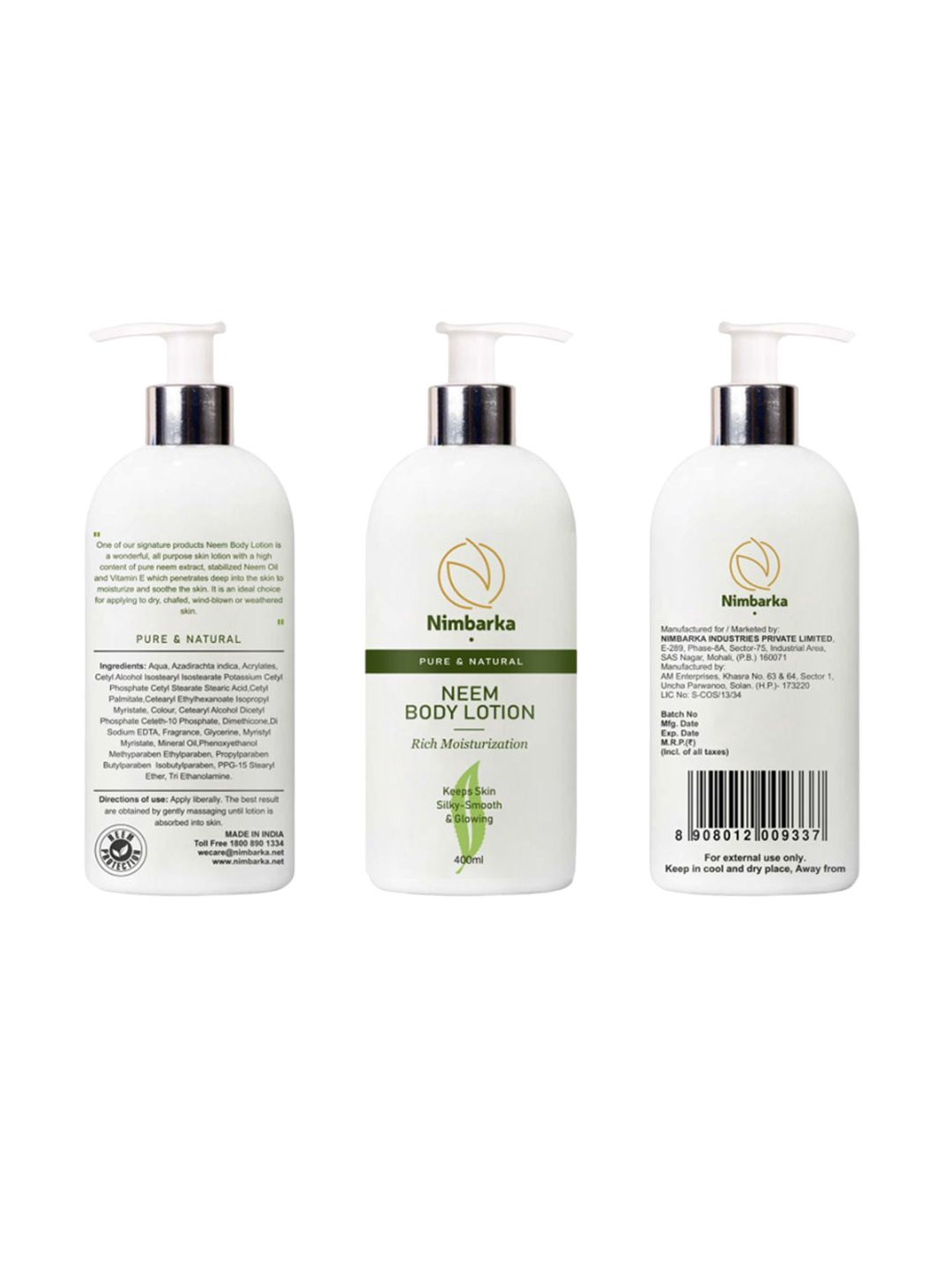 

Nimbarka Neem Body Lotion For Deep Moisturizing & Nourishing - 400 ml, White