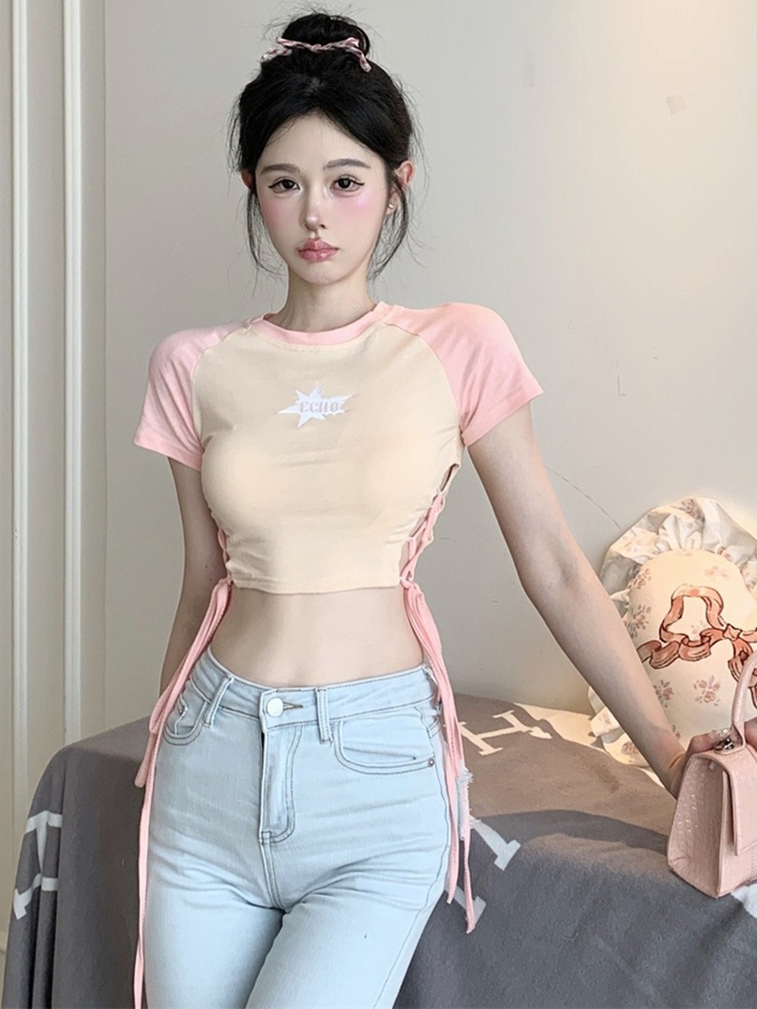 

LULU & SKY Women Solid Round Neck Top, Pink