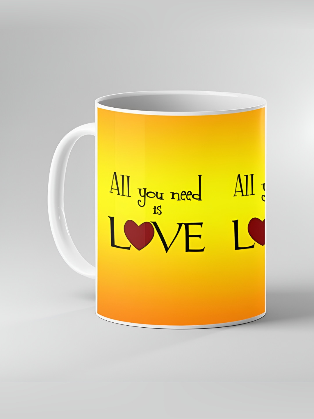 

Keviv White & Yellow Text or Slogans Printed Ceramic Glossy Mug 325ml