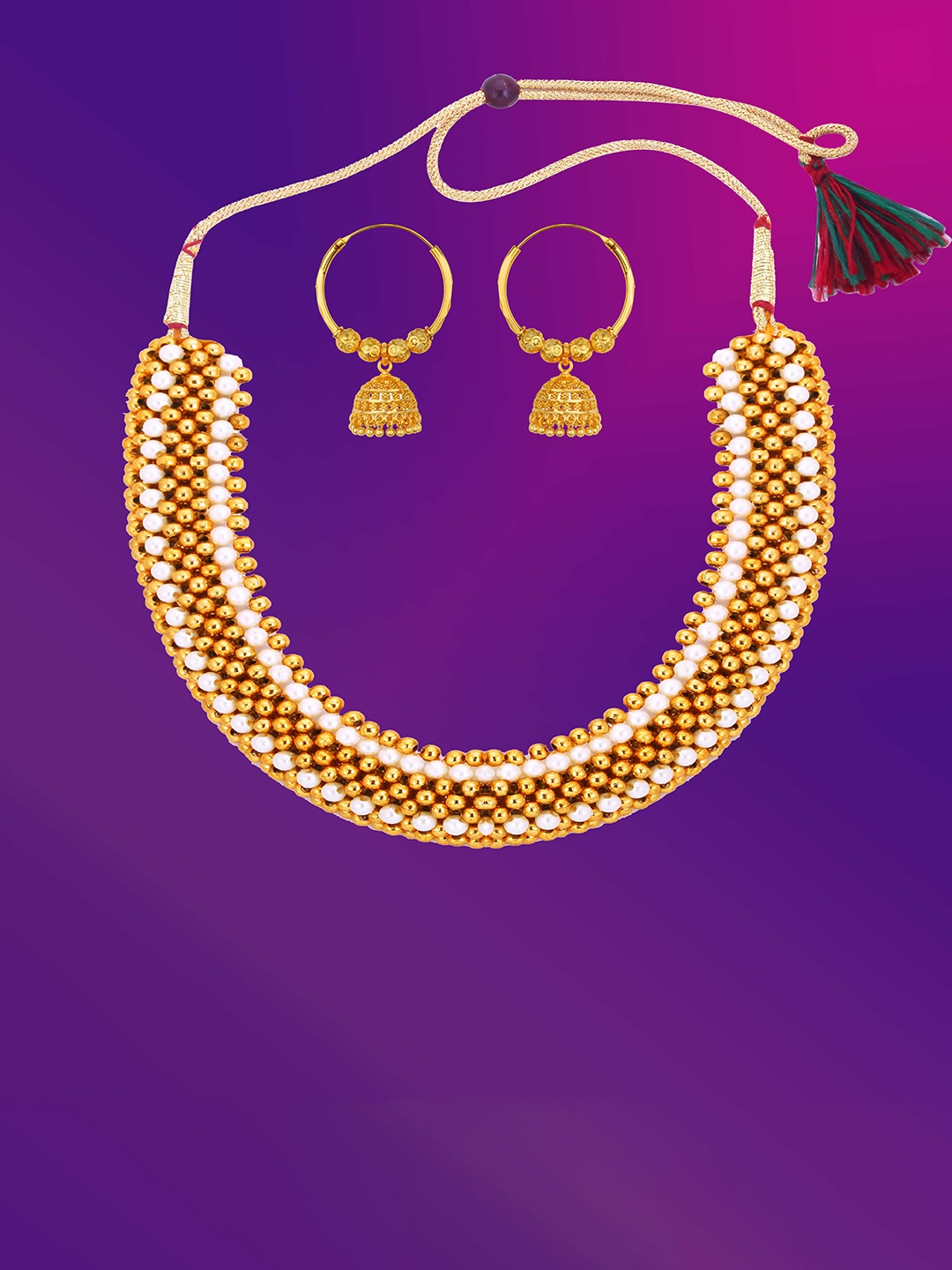 

Lila Gold-Plated Choker Jewellery Set