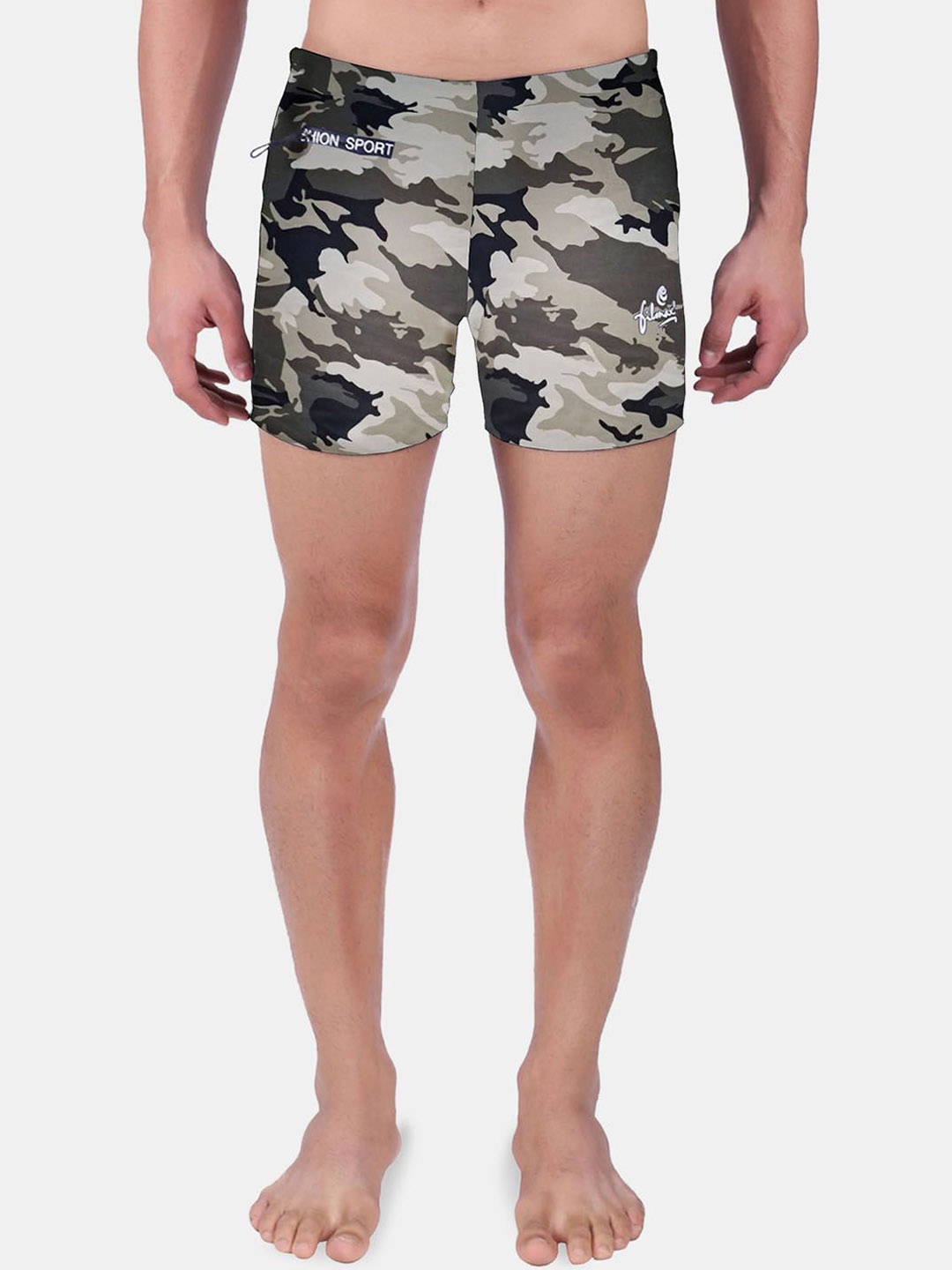 

FILMAX ORIGINALS Men Camouflage Printed Swim Bottoms, Khaki