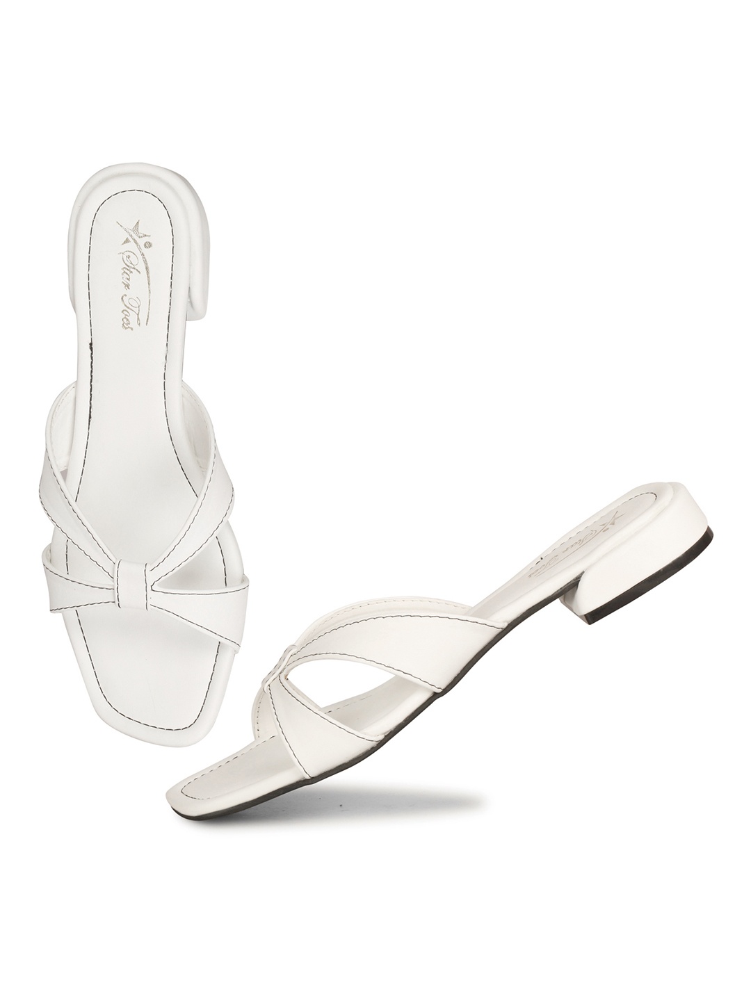 

STARTOES Block Sandals, White