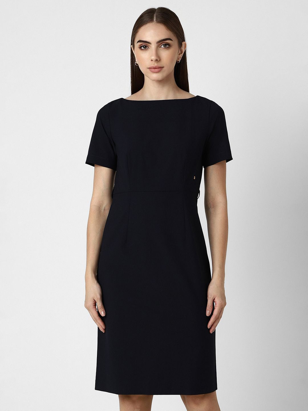 

Van Heusen Woman Boat Neck Formal Sheath Dress, Black