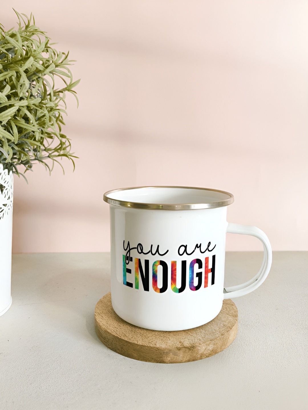 

One Posh Home White & Black Printed Stainless Steel Glossy Mug 300 ml