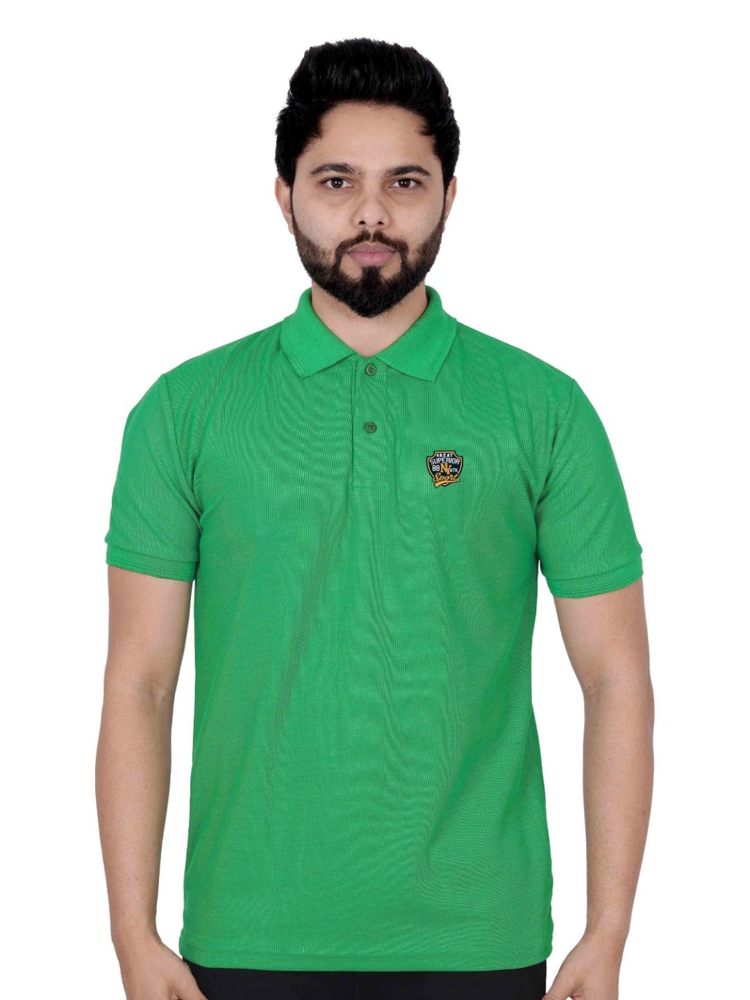 

LA MILANO Men Polo Collar Slim Fit T-shirt, Green