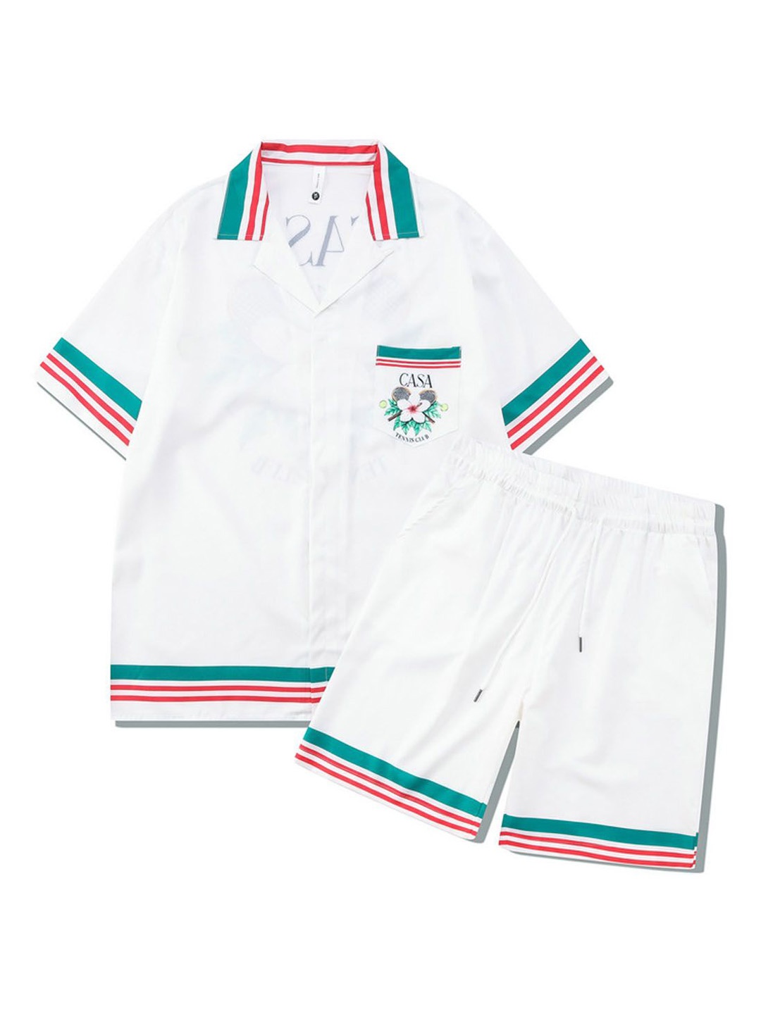 

StyleCast White & Green Shirt With Shorts