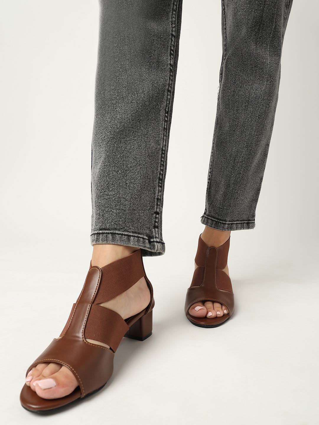 

Marc Loire Women PU Work Block Peep Toes, Brown